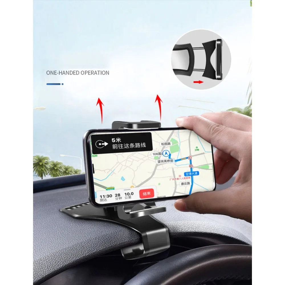 3 in 1 Car GPS Smartphone Holder: Dashboard / Visor Clamp AC Grid Clip for BGH Joy A6 - Black