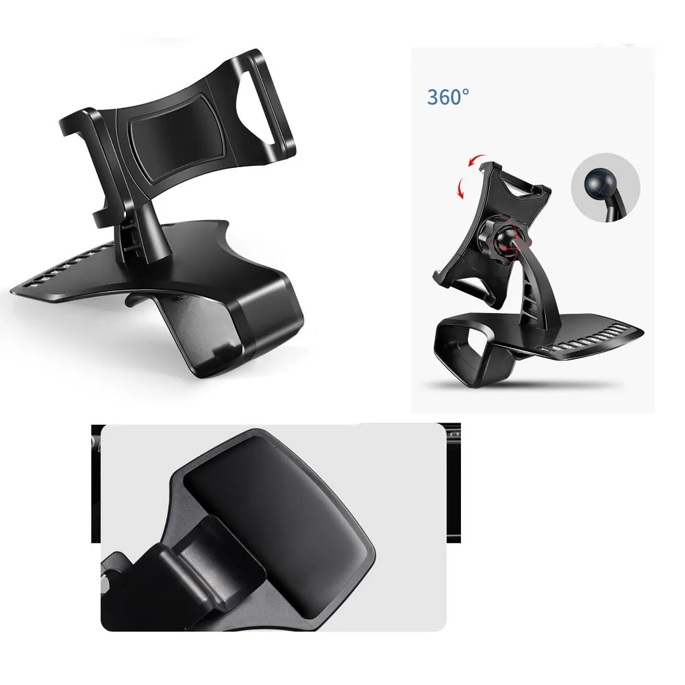 3 in 1 Car GPS Smartphone Holder: Dashboard / Visor Clamp   AC Grid Clip for BLU Dash 3.5 D160 - Black