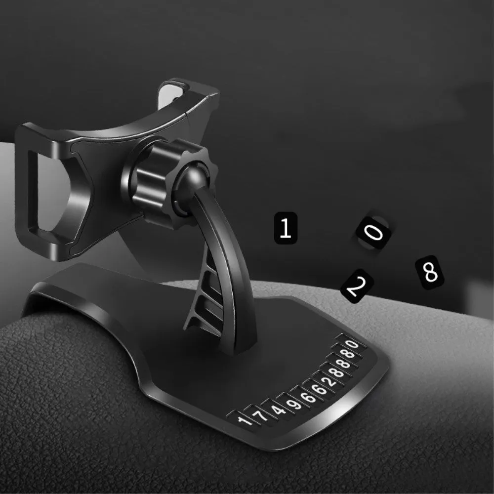 3 in 1 Car GPS Smartphone Holder: Dashboard / Visor Clamp   AC Grid Clip for Micromax Canvas Fire 6 Q428 (2016) - Black
