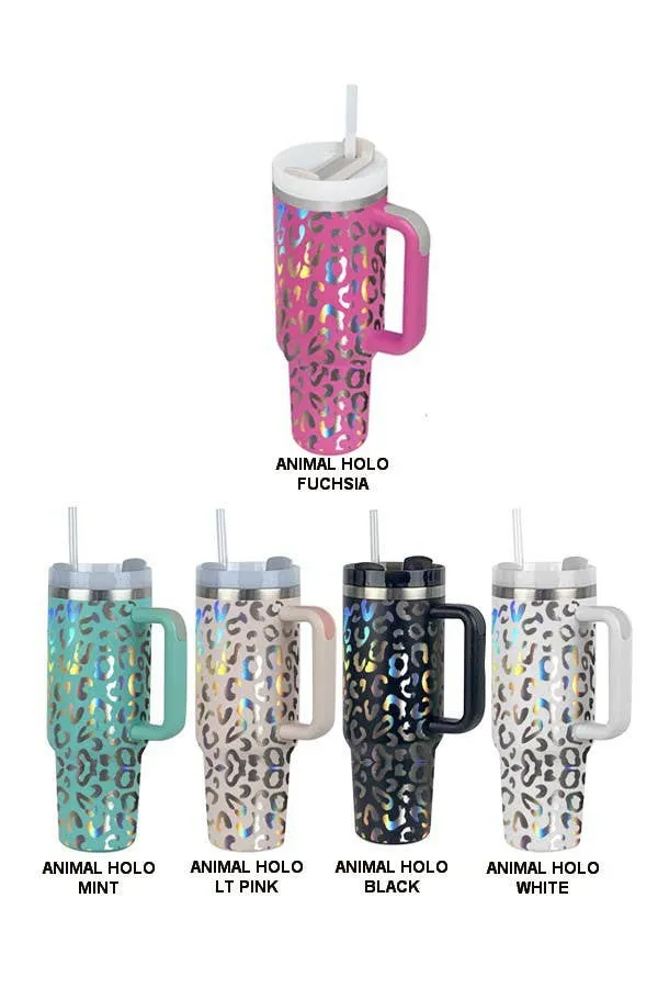 40oz Stainless Steel Tumbler Solid-Flower Pink