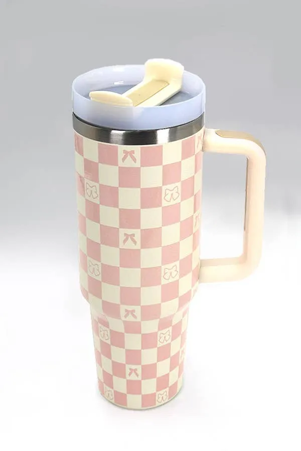 40oz Stainless Steel Tumbler Solid-Flower Pink