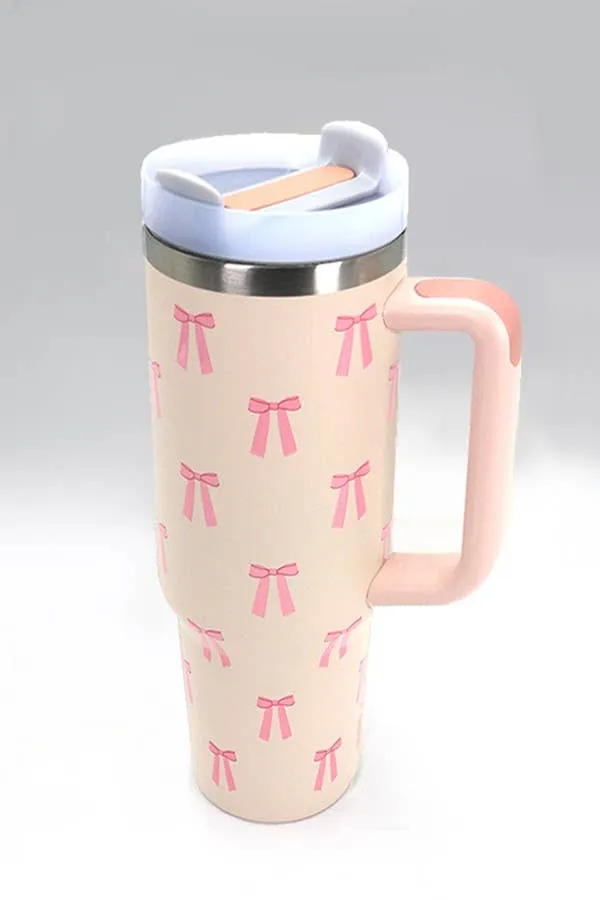 40oz Stainless Steel Tumbler Solid-Flower Pink