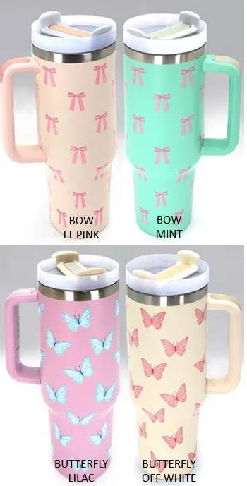 40oz Stainless Steel Tumbler Solid-Flower Pink