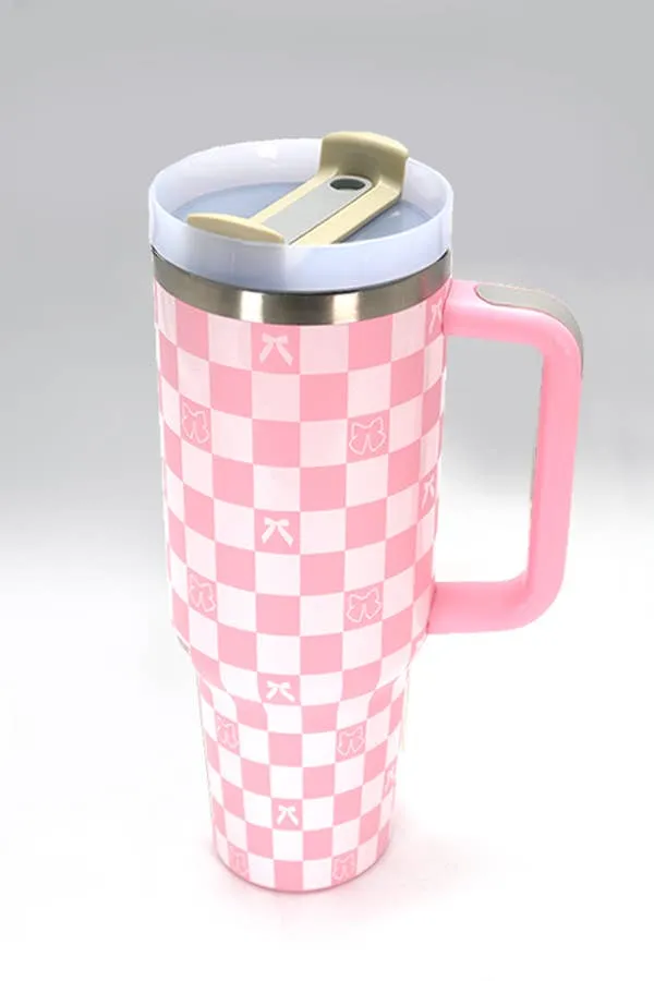 40oz Stainless Steel Tumbler Solid-Flower Pink