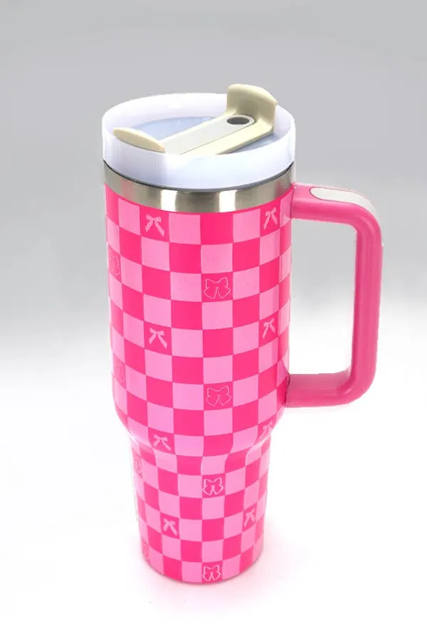 40oz Stainless Steel Tumbler Solid-Flower Pink