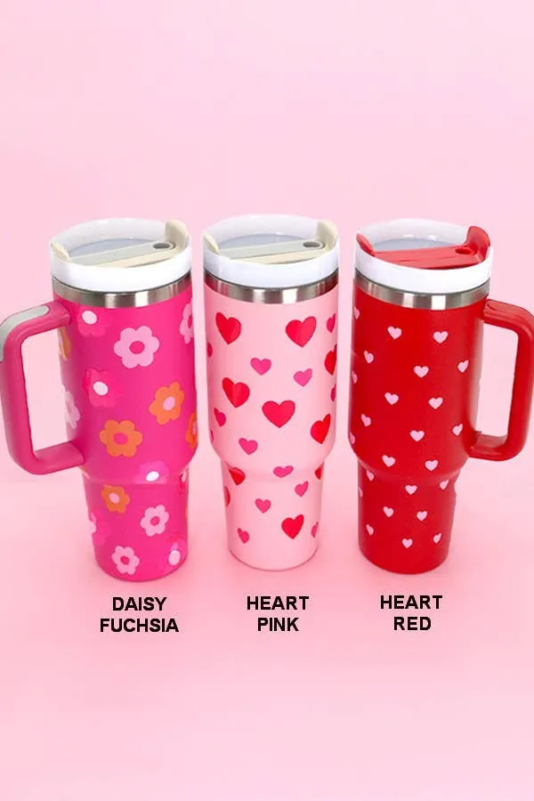 40oz Stainless Steel Tumbler Solid-Flower Pink