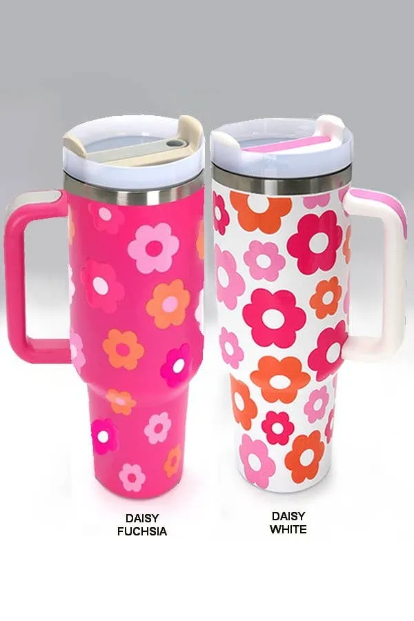 40oz Stainless Steel Tumbler Solid-Flower Pink