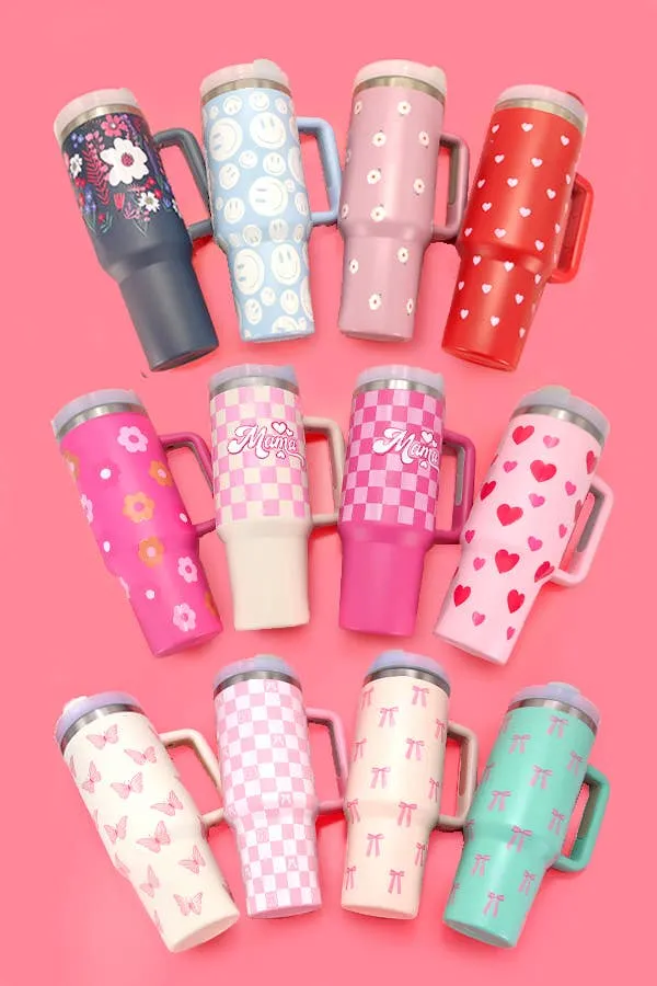 40oz Stainless Steel Tumbler Solid-Flower Pink