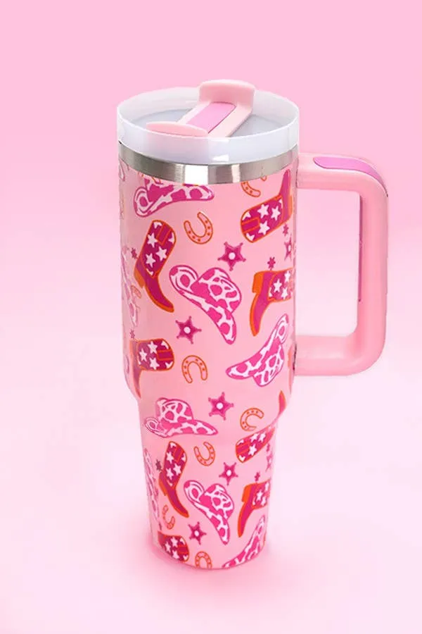 40oz Stainless Steel Tumbler Solid-Flower Pink