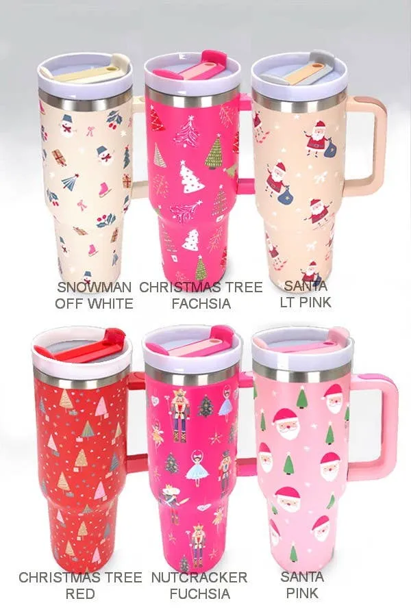 40oz Stainless Steel Tumbler Solid-Flower Pink