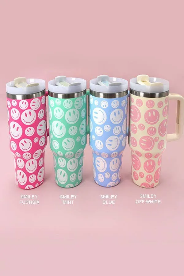 40oz Stainless Steel Tumbler Solid-Flower Pink