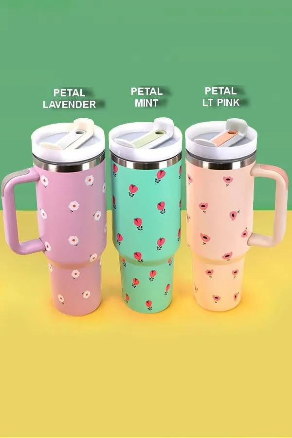 40oz Stainless Steel Tumbler Solid-Flower Pink