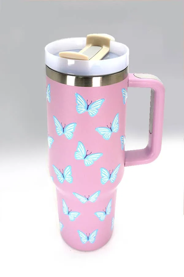 40oz Stainless Steel Tumbler Solid-Flower Pink