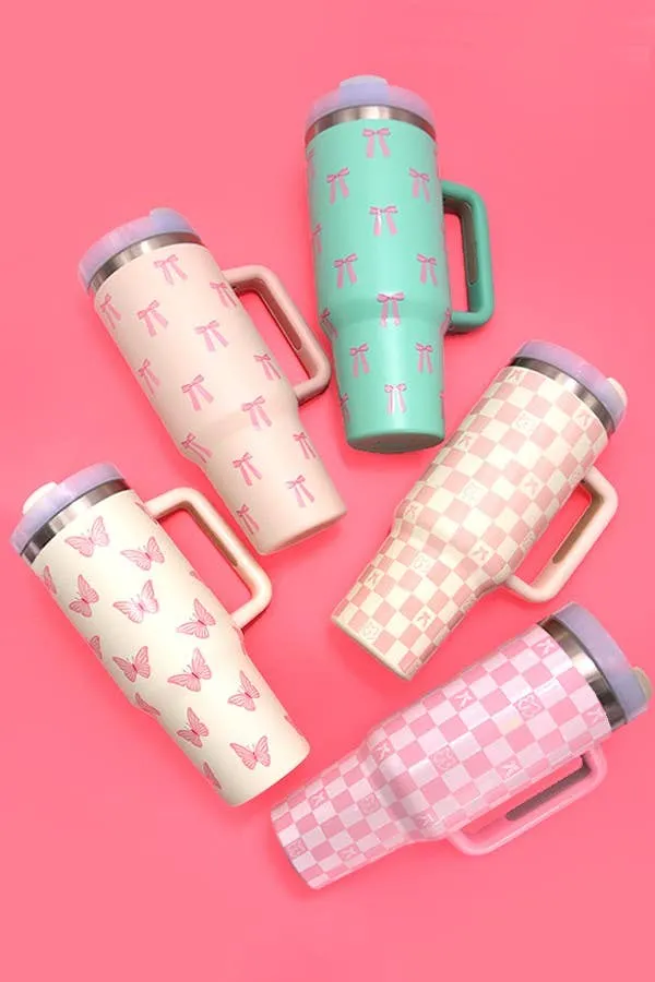 40oz Stainless Steel Tumbler Solid-Flower Pink