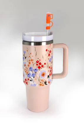 40oz Stainless Steel Tumbler Solid-Flower Pink