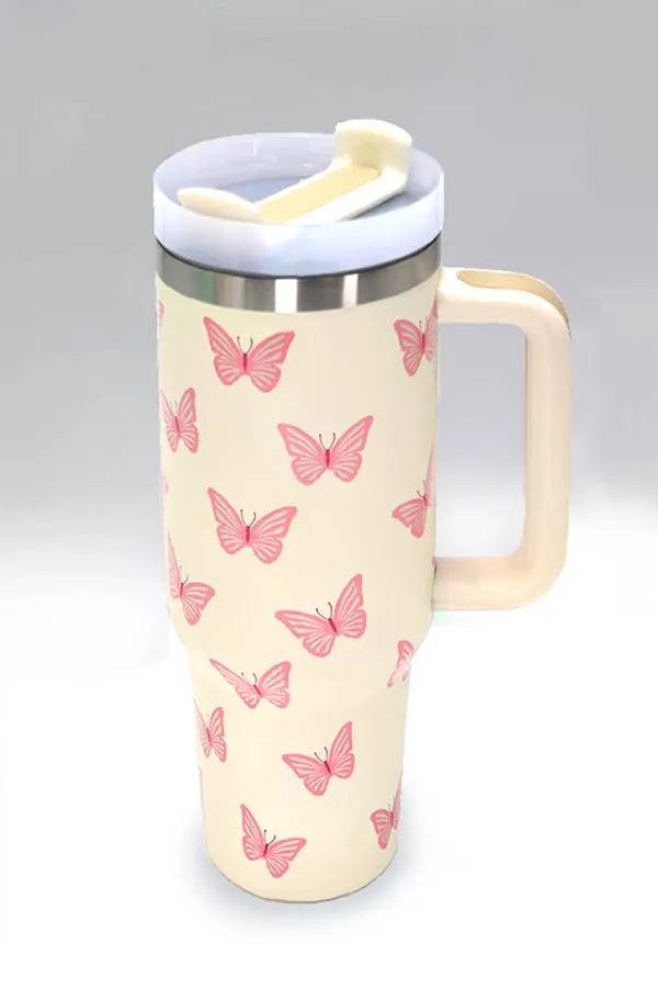40oz Stainless Steel Tumbler Solid-Flower Pink