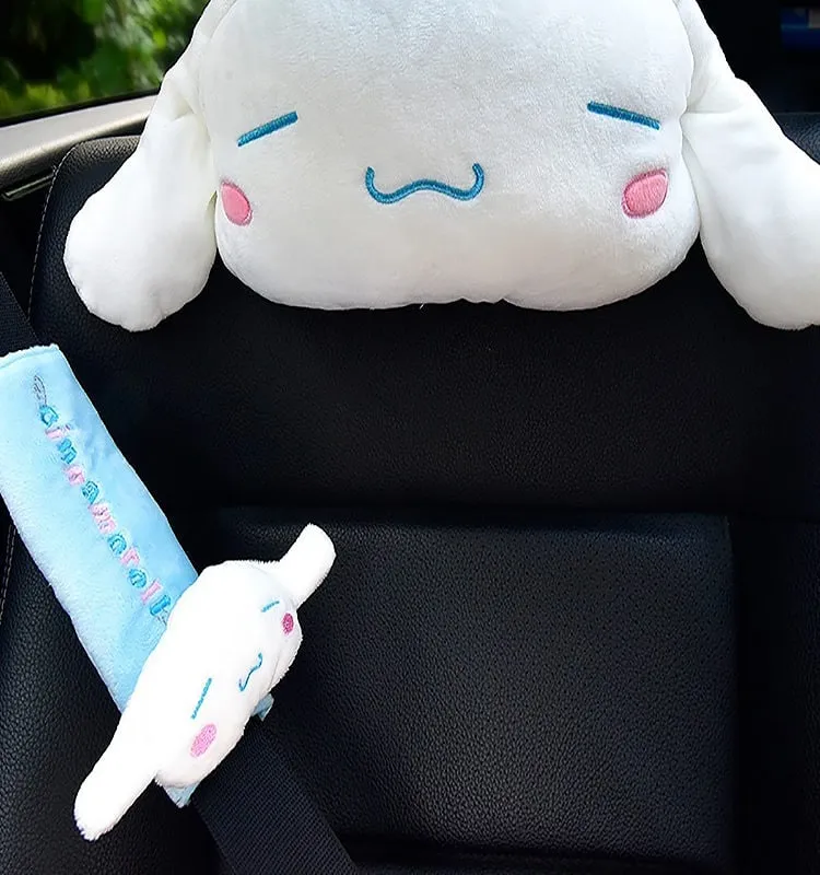 Cinnamoroll Inspired Car Neck Headrest Pillows Seatbelt Cover
