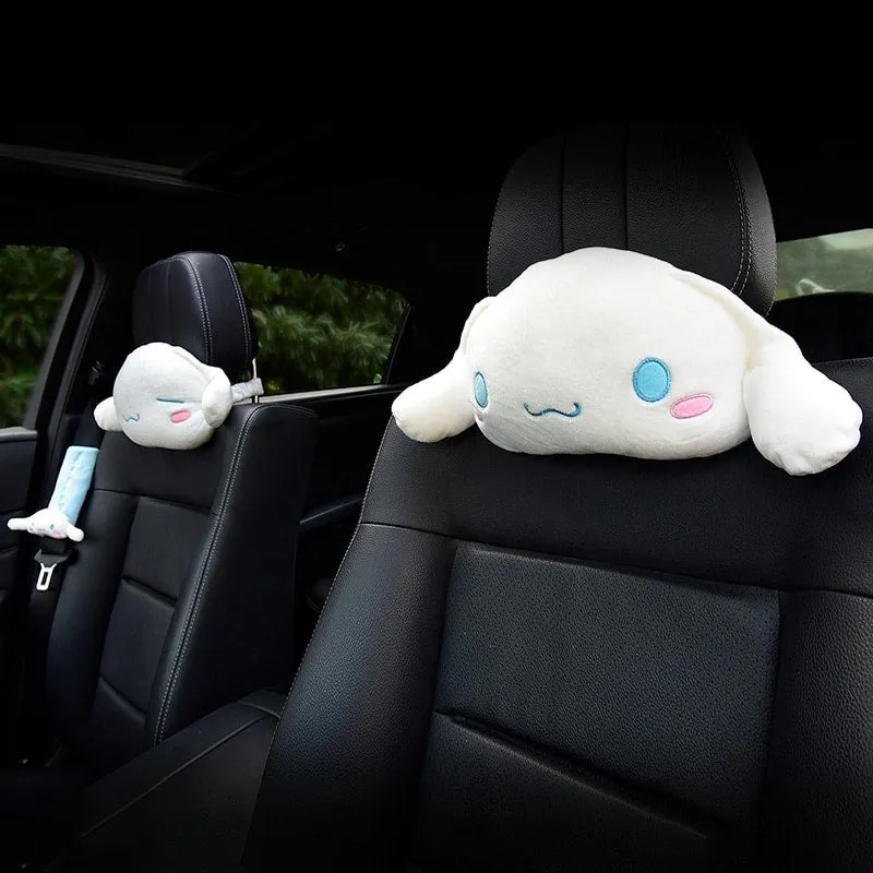 Cinnamoroll Inspired Car Neck Headrest Pillows Seatbelt Cover