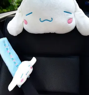 Cinnamoroll Inspired Car Neck Headrest Pillows Seatbelt Cover