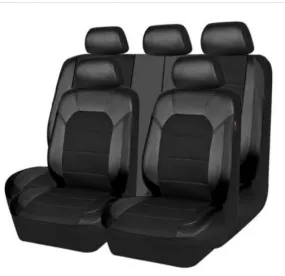 Color: Black Black Side Wing, Size: Universal - Car Seat Cover Bracket Sandwich Stitching Pu Leather