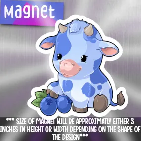 Cow- Blueberry Refrigerator Magnet