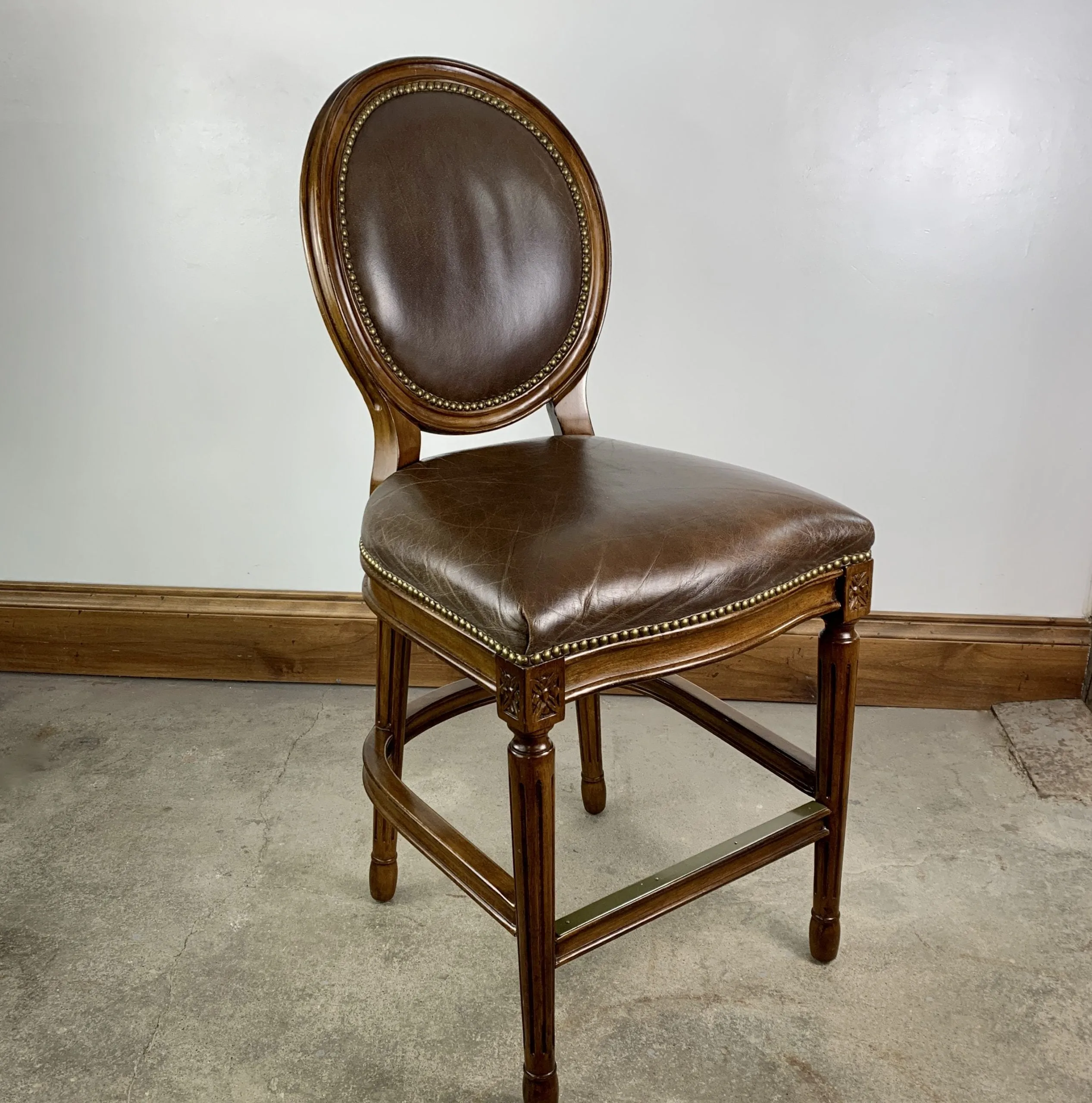 Frontgate Leather Bar Stool, Traditional