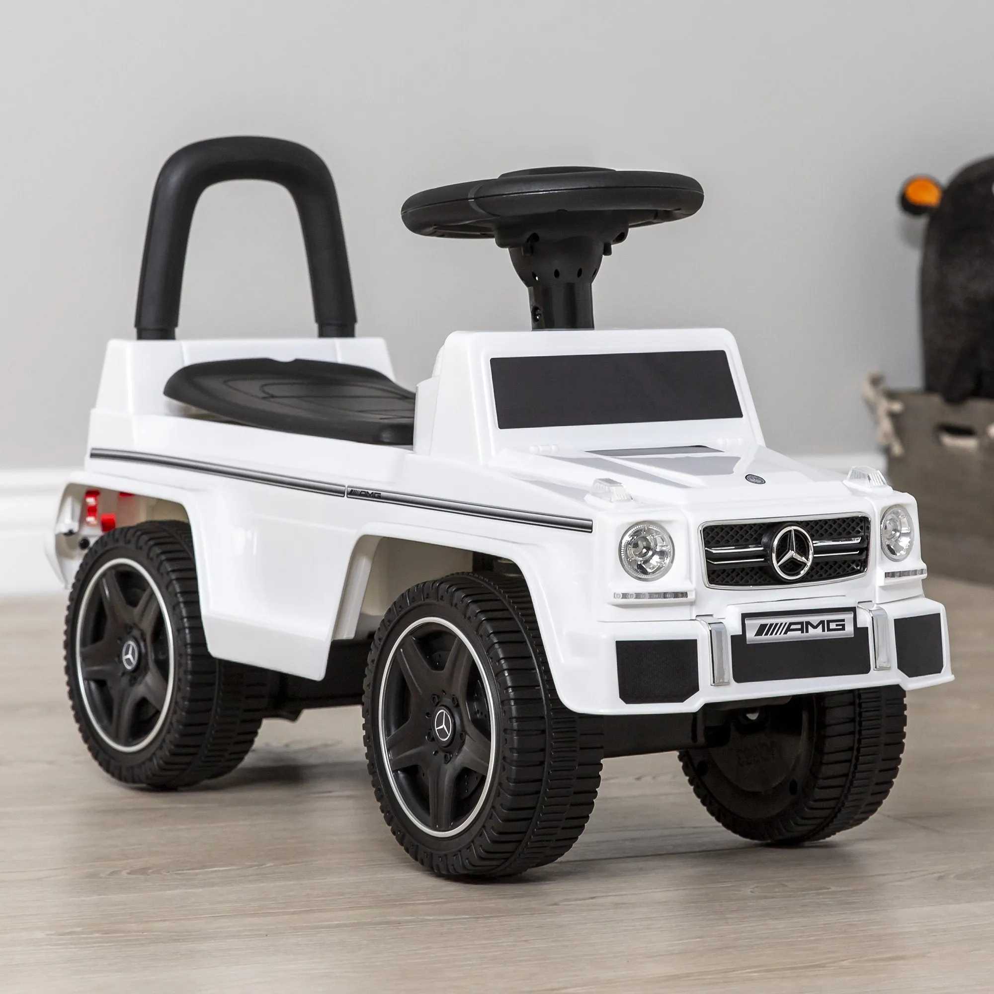Kids Luxury Mercedes G63 Convertible Foot-to-Floor Push Car Ride- On Buggy