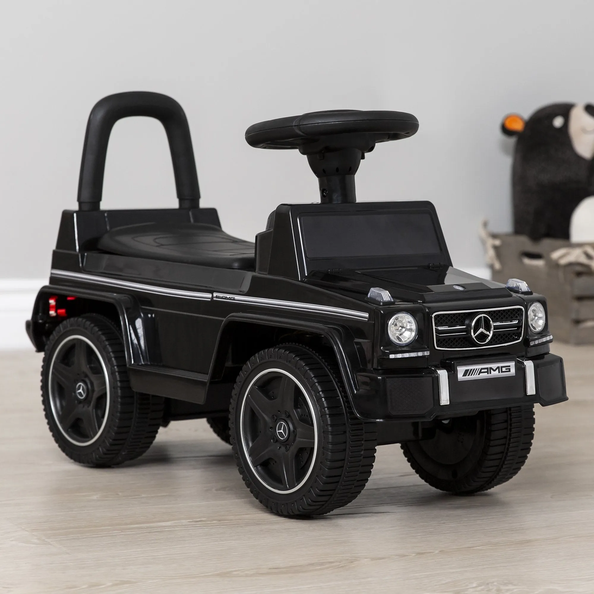 Kids Luxury Mercedes G63 Convertible Foot-to-Floor Push Car Ride- On Buggy
