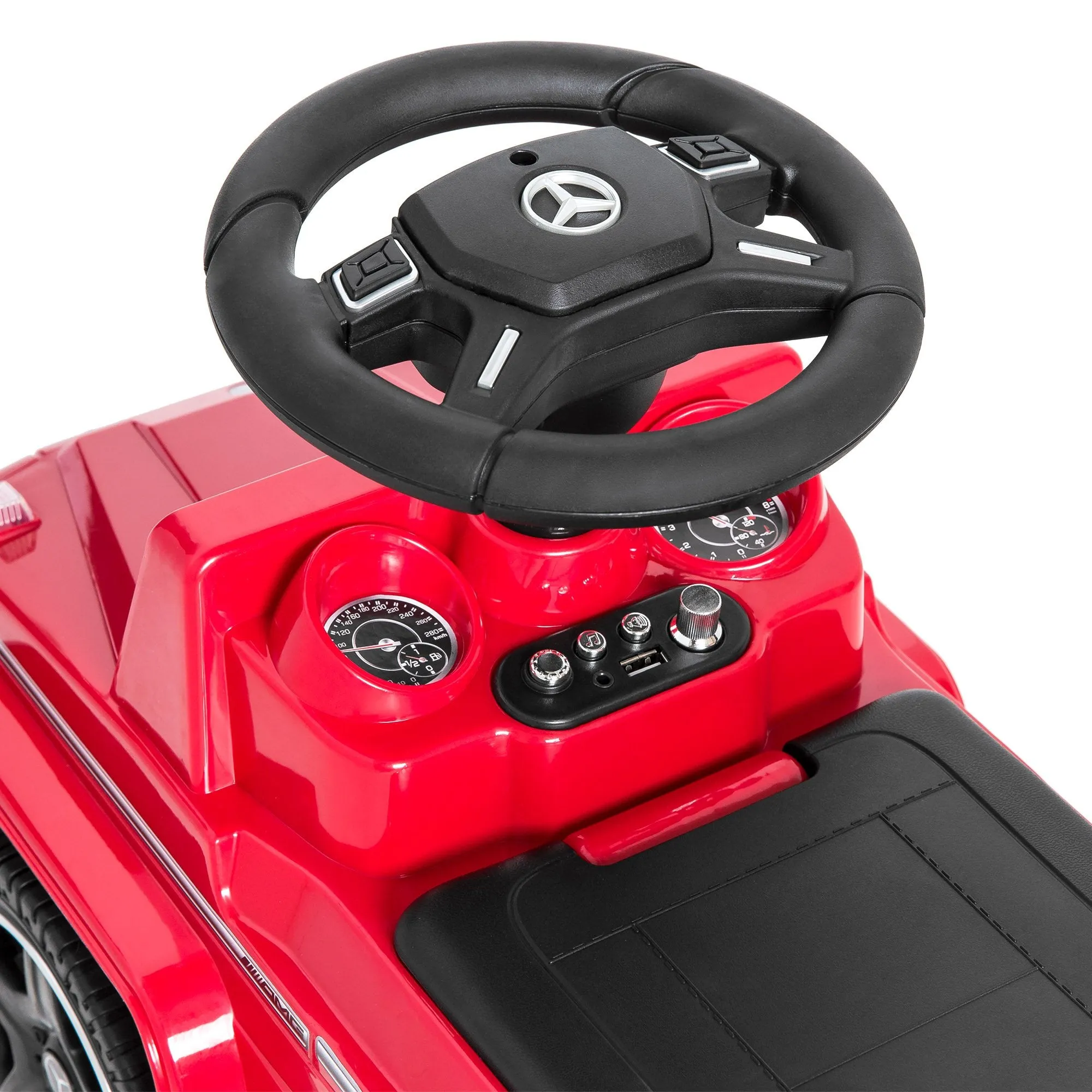 Kids Luxury Mercedes G63 Convertible Foot-to-Floor Push Car Ride- On Buggy