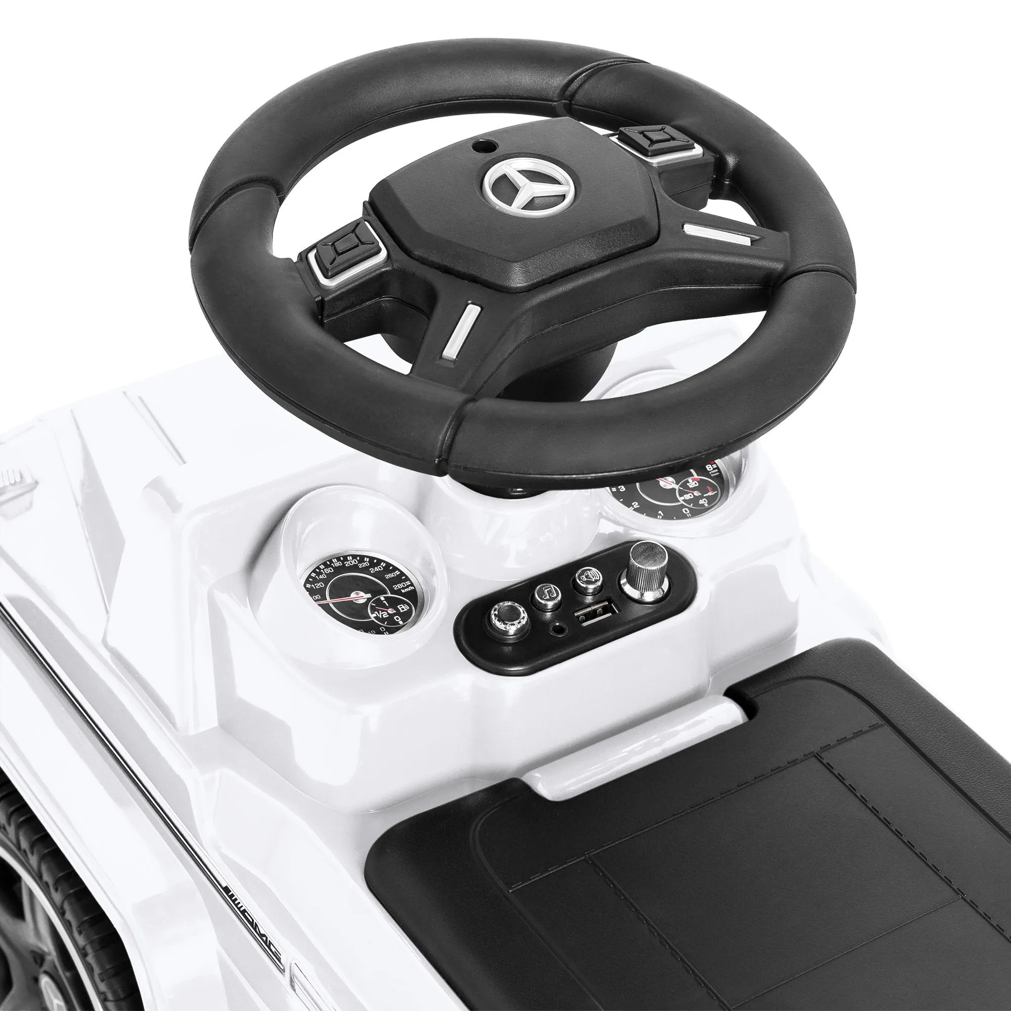 Kids Luxury Mercedes G63 Convertible Foot-to-Floor Push Car Ride- On Buggy