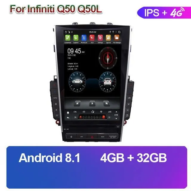 KiriNavi 12.1" Android 10.0 Car Radio Automotivo Auto GPS Navigation For Infiniti Q50 Q50L Car Multimedia Player stereo 4G 2013 
