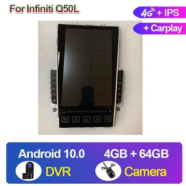 KiriNavi 12.1" Android 10.0 Car Radio Automotivo Auto GPS Navigation For Infiniti Q50 Q50L Car Multimedia Player stereo 4G 2013 