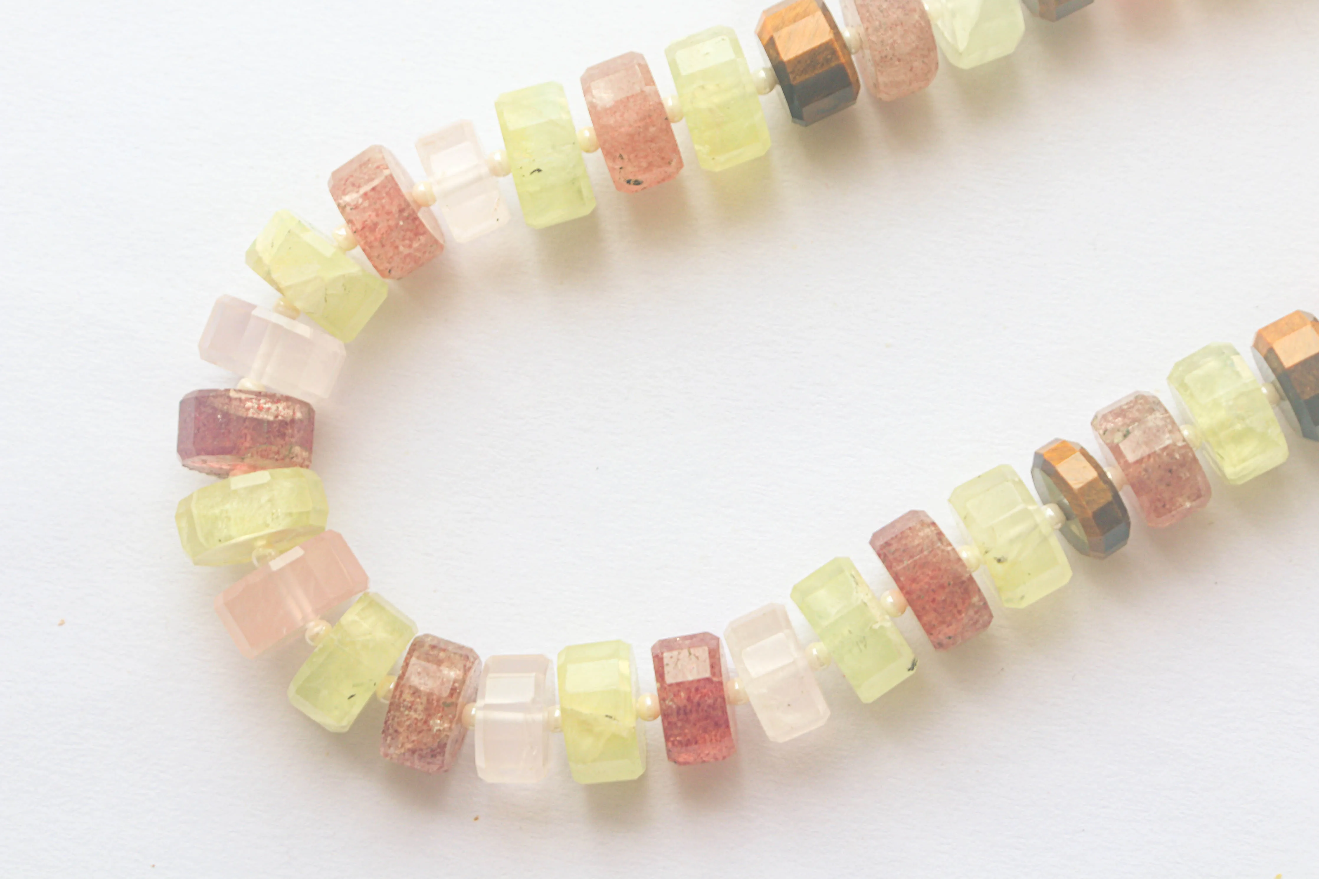 Multi Gemstone Faceted Tire Shape Beads