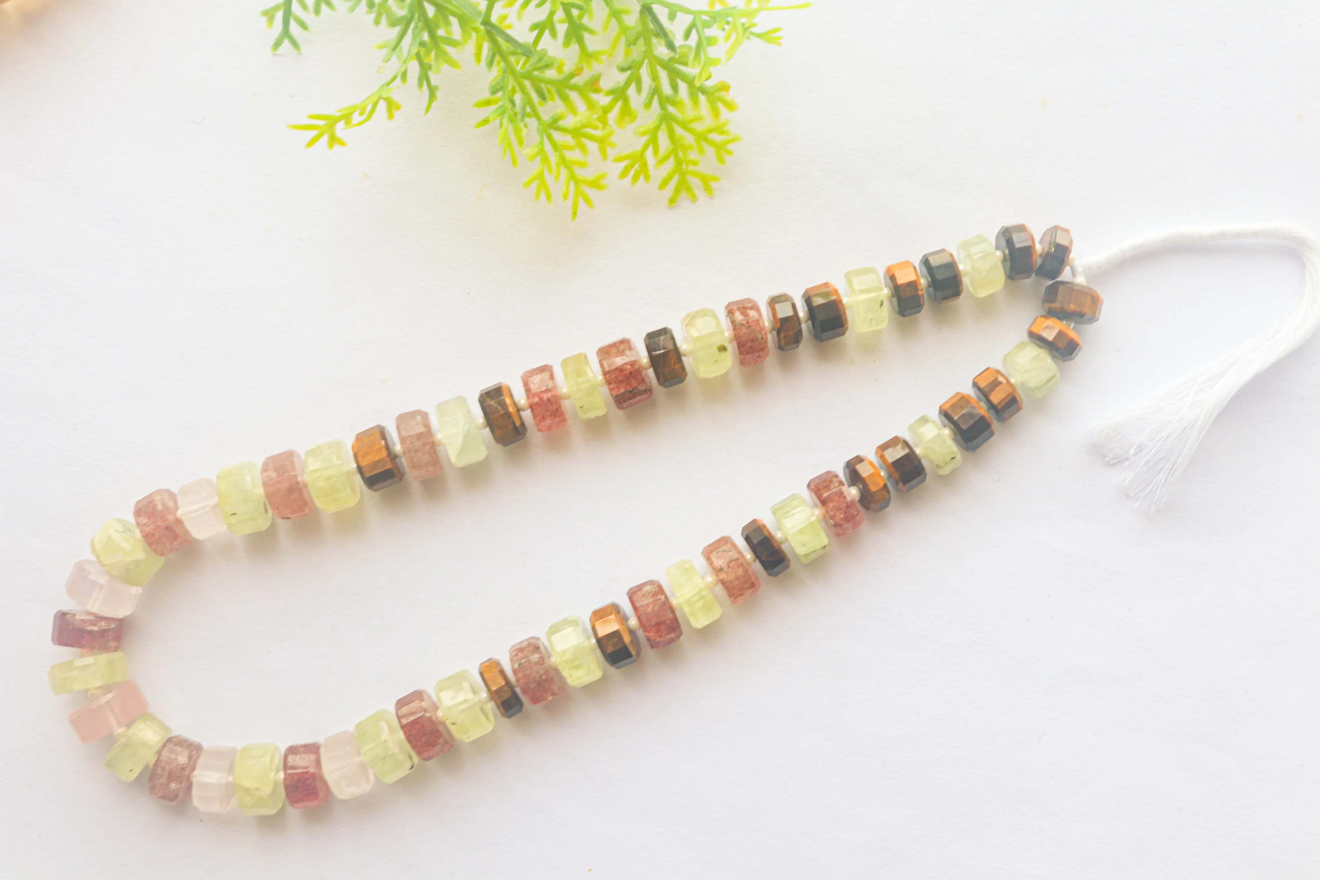 Multi Gemstone Faceted Tire Shape Beads