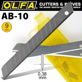 OLFA® Blades: 9mm STAINLESS STEEL 10/Pk (AB10)