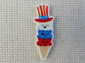 Patriotic Ice Cream Cone Needle Minder, Cover Minder, Magnet