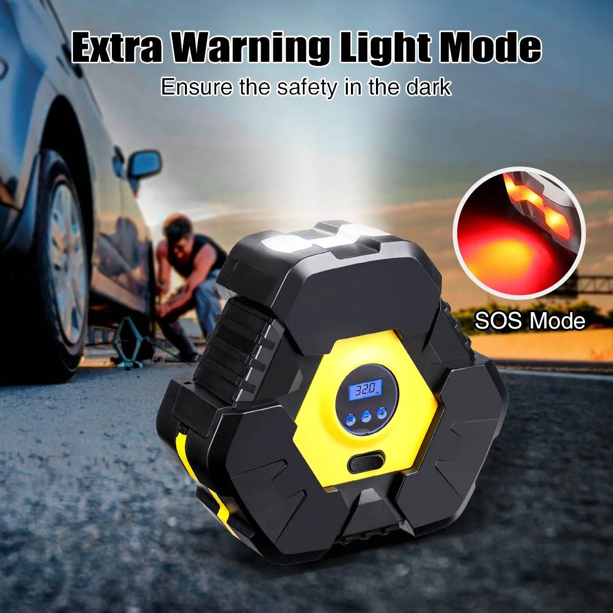 Portable Digital Tire 12V Car Air Compressor Pump with 150 PSI LED Screen